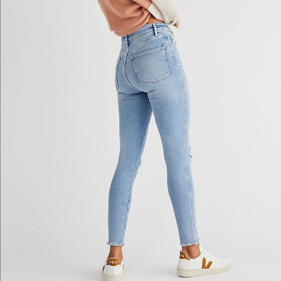 Free People raw high rise jegging in sweet blue - Picture 3 of 6